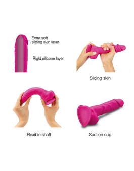 Strap-on-Me Sliding Skin Realistische Dildo - roze - maat S