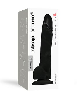 Strap-On-Me Soft Realistic Dildo met zuignap - zwart - maat L