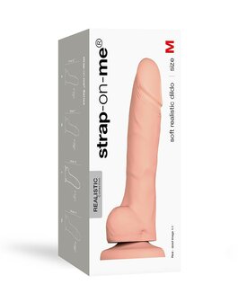 Strap-On-Me Soft Realistic Dildo met zuignap - lichte huidskleur - maat M