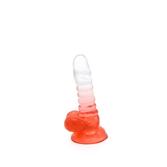 Kiotos Cox Color - Gekleurde Dildo 01 - 15,5 x 3 cm - Transparant/Rood