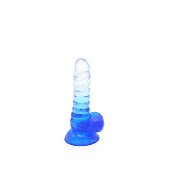 Kiotos Cox Color - Gekleurde Dildo 01 - 15,5 x 3 cm - Transparant/Blauw