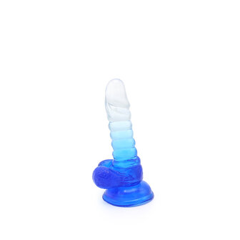 Kiotos Cox Color - Gekleurde Dildo 01 - 15,5 x 3 cm - Transparant/Blauw