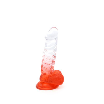 Kiotos Cox Color - Gekleurde Dildo 02 - 18,5 x 4 cm - Transparant/Rood