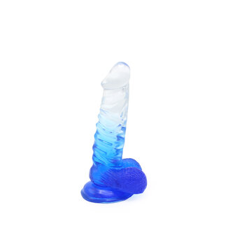 Kiotos Cox Color - Gekleurde Dildo 02 - 18,5 x 4 cm - Transparant/Blauw