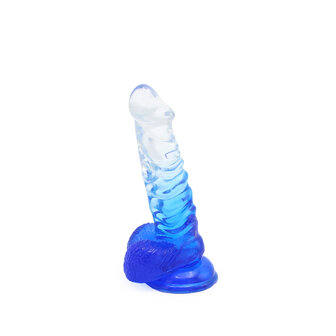 Kiotos Cox Color - Gekleurde Dildo 02 - 18,5 x 4 cm - Transparant/Blauw