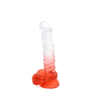 Kiotos Cox Color - Gekleurde Dildo 04 - 22,5 x 4 cm - Transparant/Rood