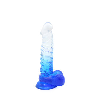 Kiotos Cox Color - Gekleurde Dildo 04 - 22,5 x 4 cm - Transparant/Blauw