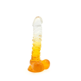 Kiotos Cox Color - Gekleurde Dildo 04 - 22,5 x 4 cm - Transparant/Geel