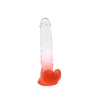 Kiotos Cox Color - Gekleurde Dildo 06 - 22,5 x 4,2 cm - Transparant/Rood