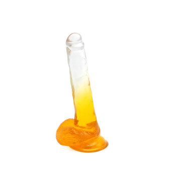 Kiotos Cox Color - Gekleurde Dildo 06 - 22,5 x 4,2 cm - Transparant/Geel