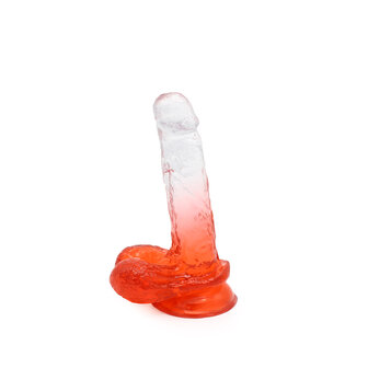 Kiotos Cox Color - Gekleurde Dildo 07 - 18 x 4 cm - Transparant/Rood