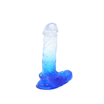 Kiotos Cox Color - Gekleurde Dildo 07 - 18 x 4 cm - Transparant/Blauw