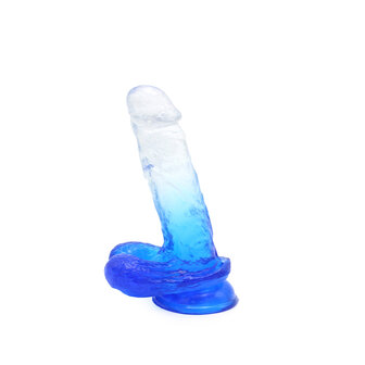 Kiotos Cox Color - Gekleurde Dildo 07 - 18 x 4 cm - Transparant/Blauw