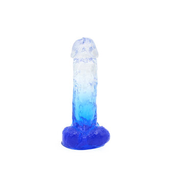 Kiotos Cox Color - Gekleurde Dildo 07 - 18 x 4 cm - Transparant/Blauw