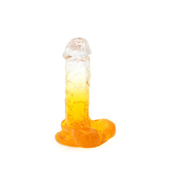 Kiotos Cox Color - Gekleurde Dildo 07 - 18 x 4 cm - Transparant/Geel