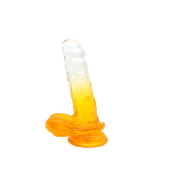 Kiotos Cox Color - Gekleurde Dildo 07 - 18 x 4 cm - Transparant/Geel