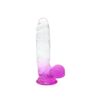 Kiotos Cox Color - Gekleurde Dildo 08 - 18,5 x 4 cm - Transparant/Paars