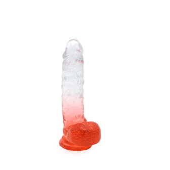 Kiotos Cox Color - Gekleurde Dildo 09 - 21,5 x 4,3 cm - Transparant/Rood