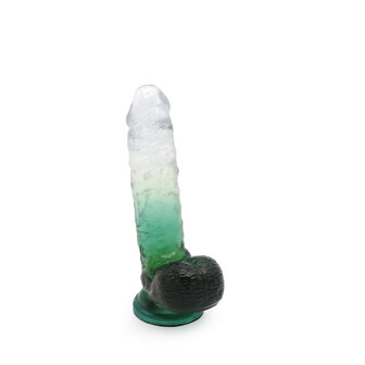 Kiotos Cox Color - Gekleurde Dildo 09 - 21,5 x 4,3 cm - Transparant/Groen