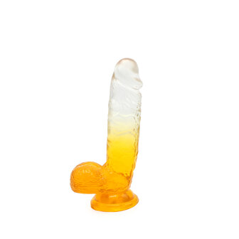 Kiotos Cox Color - Gekleurde Dildo 09 - 21,5 x 4,3 cm - Transparant/Geel