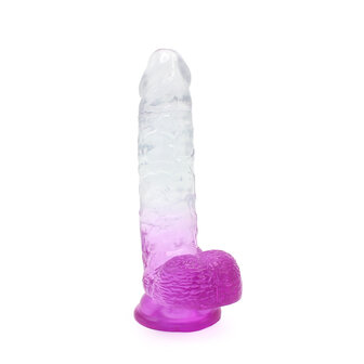 Kiotos Cox Color - Gekleurde Dildo 10 - 25 x 5,5 cm - Transparant/Paars