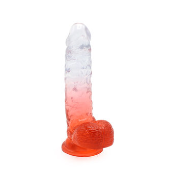 Kiotos Cox Color - Gekleurde Dildo 10 - 25 x 5,5 cm - Transparant/Rood