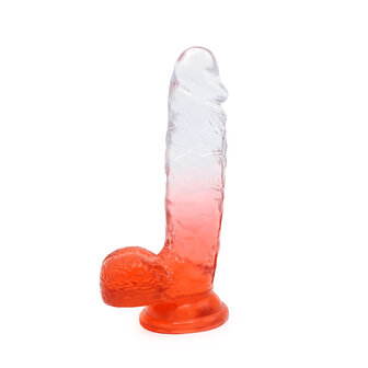 Kiotos Cox Color - Gekleurde Dildo 10 - 25 x 5,5 cm - Transparant/Rood