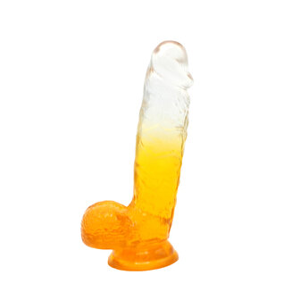 Kiotos Cox Color - Gekleurde Dildo 10 - 25 x 5,5 cm - Transparant/Geel