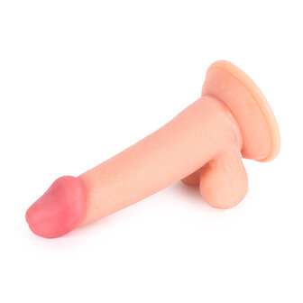 Kiotos Cox Rechte Dildo met balzak 16 x 4 cm - lichte huidskleur