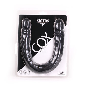 Kiotos Cox Dubbele Dildo 45 x 4,5 / 4,8 cm - zwart