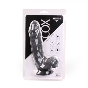 Kiotos Cox - Black Dildo Met Zuignap die echt aanvoelt 22 x 5 cm - Zwart