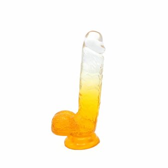 Kiotos Cox Color - Gekleurde Dildo 08 - 18,5 x 4 cm - Transparant/Geel