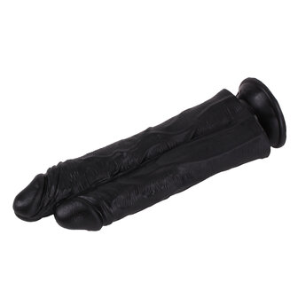 Kiotos Cox - Extreme Sandwich Dildo 28 x 6 cm - Zwart