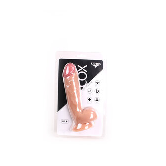 Kiotos Cox - Dildo Met Balzak 23,5 x 5 cm - Lichte Huidskleur