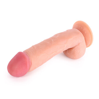 Kiotos Cox - Dildo Met Balzak 23,5 x 5 cm - Lichte Huidskleur