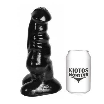 Kiotos Monstar - Drake - Geribbelde Dildo - 24 x 8.5 cm - Zwart