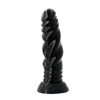 Kiotos Monstar Ribbed Dildo Hydra 21 x 4.8 cm - zwart