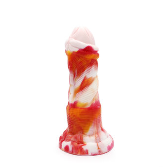 Kiotos Monstar - Dildo Beast 1 - 20.5 x 5.5 cm - Tie Dye Oranje/Wit/Rood