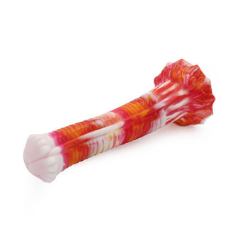 Kiotos Monstar Dildo Beast Paardenlul - 27 x 5.5 cm - tie dye oranje/wit/rood