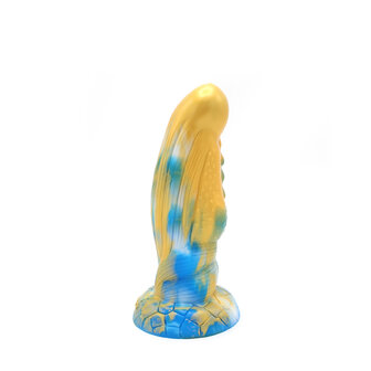 Kiotos Monstar Dildo Beast nr. 16 - 21 x 7 cm - goud/blauw/wit