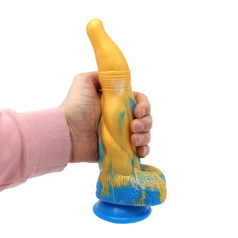 Kiotos Monstar Dildo Beast 17 - goud/blauw/wit