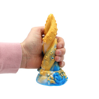 Kiotos Monstar - Dildo Beast 18 - Goud/Blauw/Wit