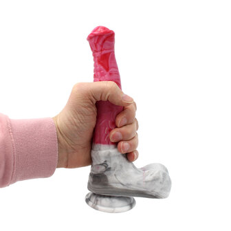 Kiotos Monstar Dildo Beast 22 - roze/grijs/wit