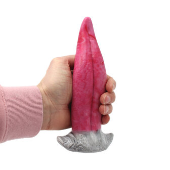 Kiotos Monstar - Dildo Beast 27 - 21 x 5.8 cm- Roze/Grijs/Wit