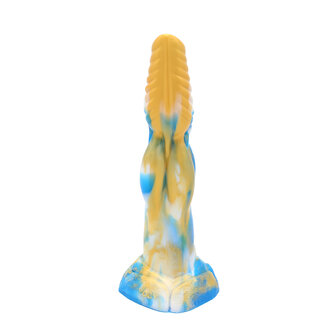 Kiotos Monstar - Dildo Beast 19 - 25 x 6 cm - Goud/Blauw/Wit