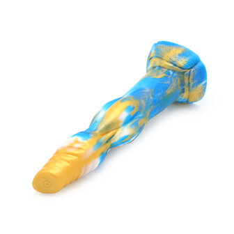 Kiotos Monstar Dildo Beast 19 - 25 x 6 cm - goud/blauw/wit