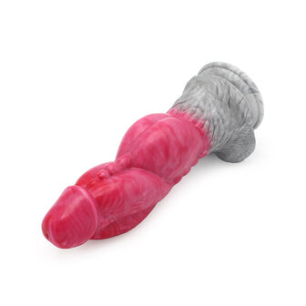 Kiotos Monstar - Dildo Beast 23 - 23,5 x 6,5 cm - Roze/Grijs/Wit