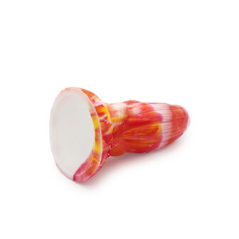 Kiotos Monstar - Dildo Beast 3 - 21 x 7 cm - Tie Dye Oranje/Wit/Rood