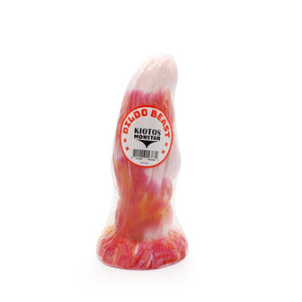 Kiotos Monstar - Dildo Beast 3 - 21 x 7 cm - Tie Dye Oranje/Wit/Rood