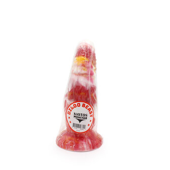 Kiotos Monstar Dildo Beast 4 - 21 x 6.5 cm - tie dye oranje/wit/rood